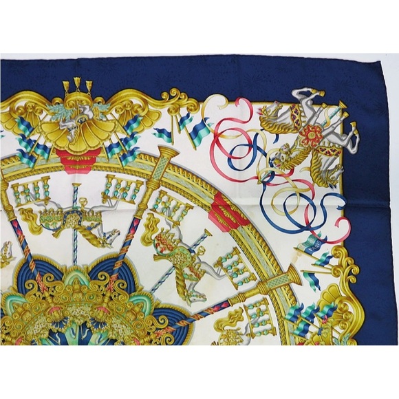 Hermes Multicolor Carousel Silk Scarf - Picture 4 of 12